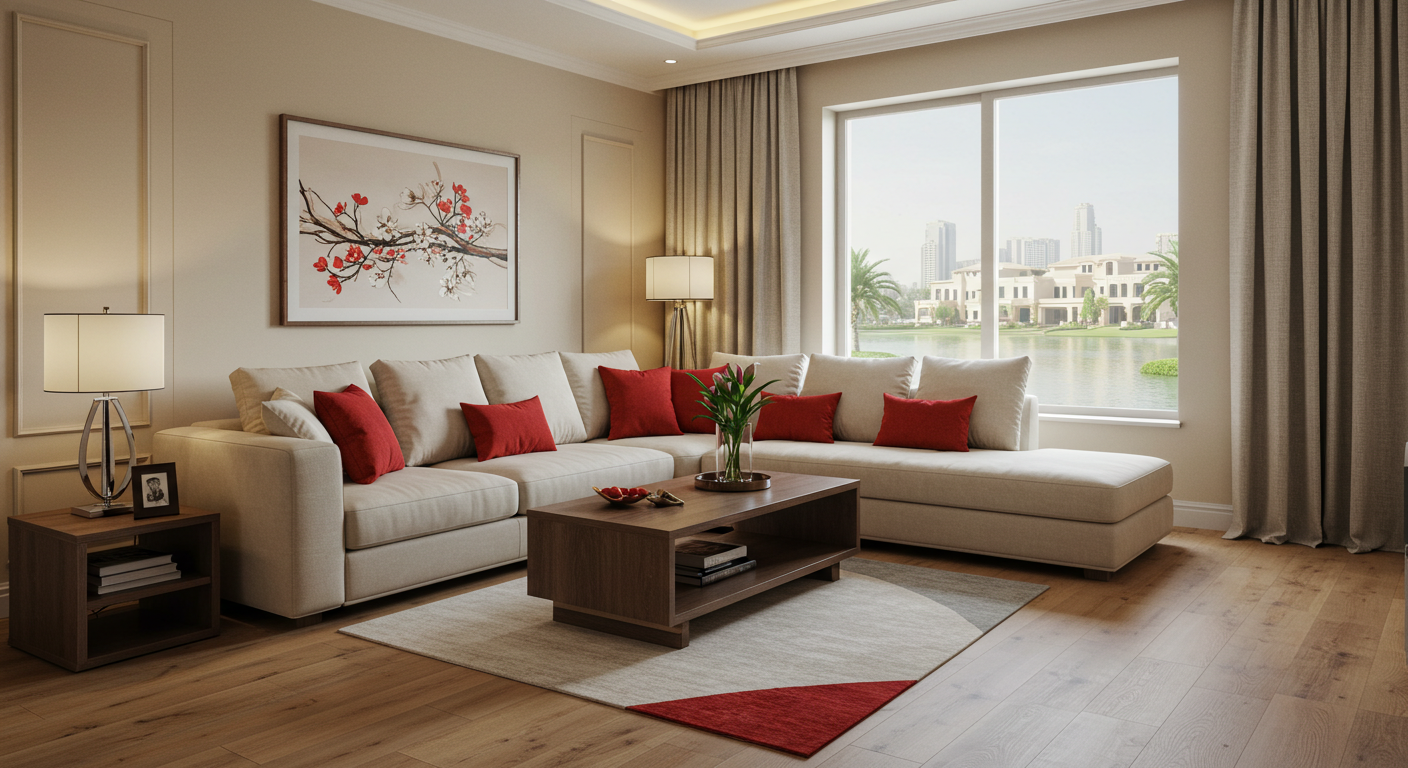 Warm contemporary Dubai interior